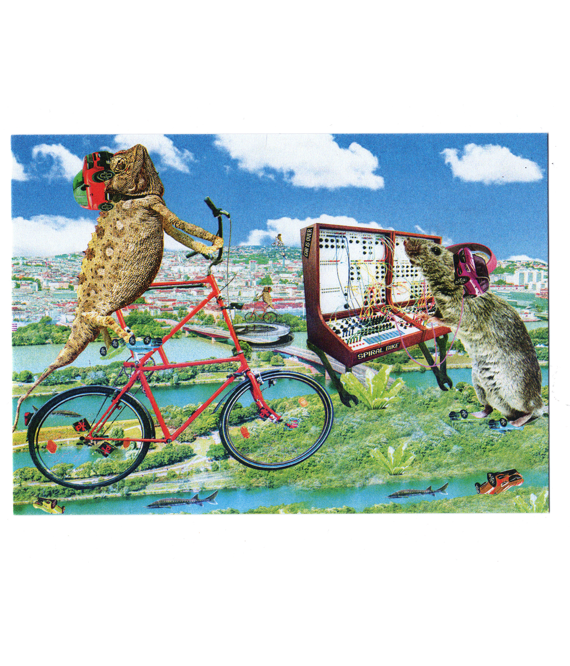 SPIRAL BIKE postcard by Marie Vermont